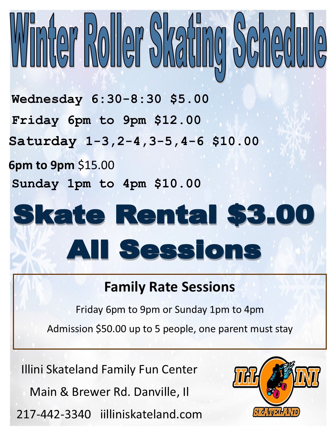 Illini Skate Land Hours and Upcoming Events Danville IN