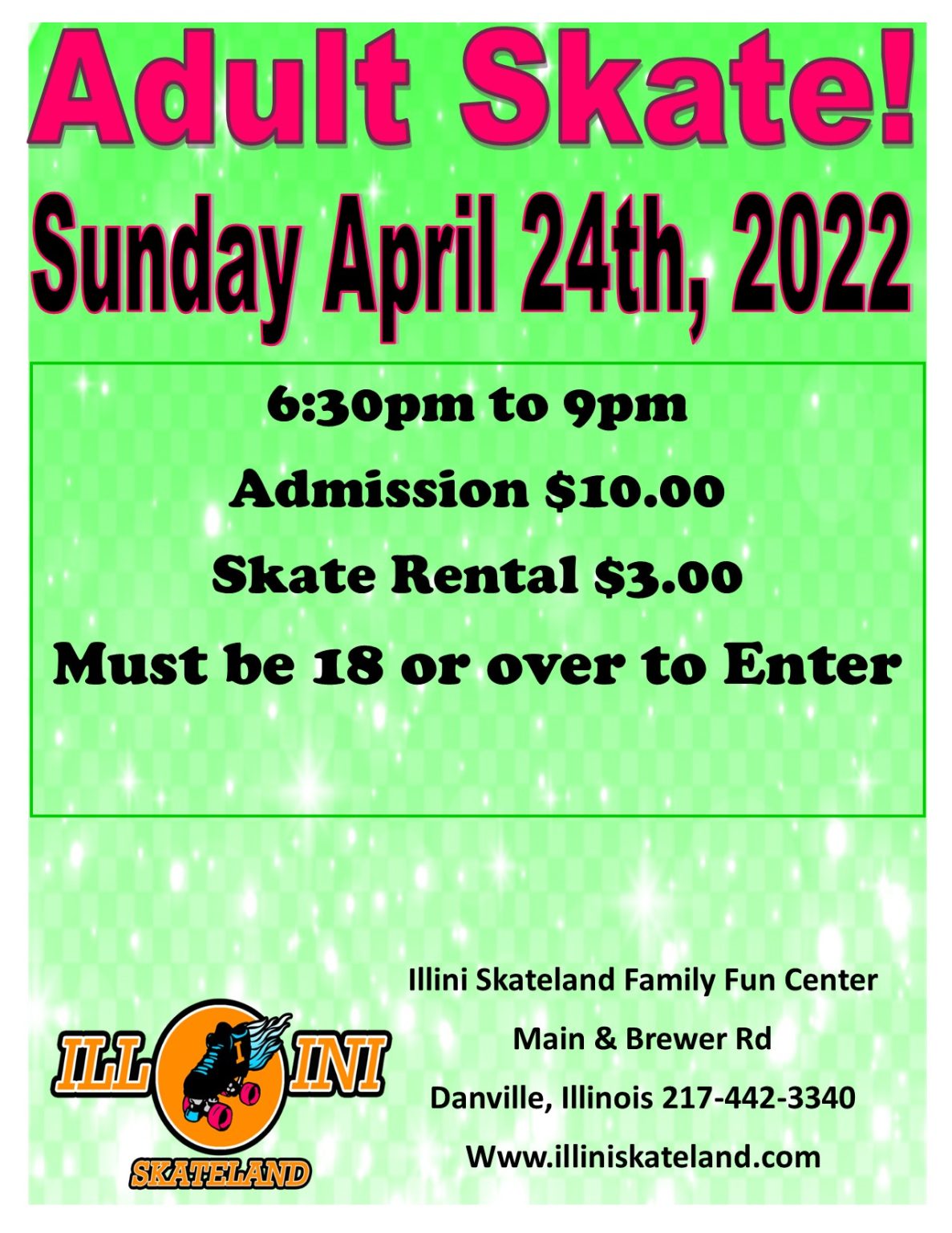 Illini Skate Land Hours and Upcoming Events – Danville, IN